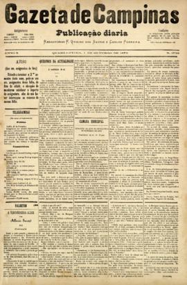 Gazeta de Campinas [jornal], a. 10, n. 1736. Campinas-SP, 01 out. 1879.