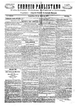 Correio paulistano [jornal], [s/n]. São Paulo-SP, 20 abr. 1877.