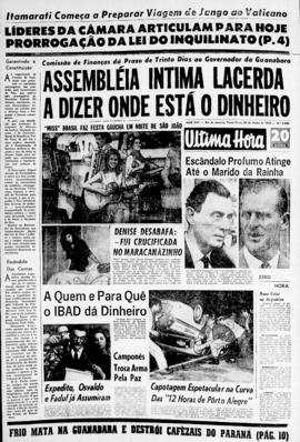 Última Hora [jornal]. Rio de Janeiro-RJ, 25 jun. 1963 [ed. vespertina].