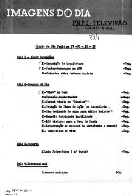 TV Tupi [emissora]. Diário de São Paulo na T.V. [programa]. Roteiro [televisivo], 30 out. 1959.