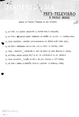 TV Tupi [emissora]. Revista Feminina [programa]. Roteiro [televisivo], 02 mar. 1961.