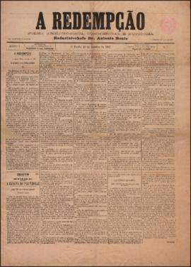 A Redempção [jornal], a. 1, n. 7. São Paulo-SP, 23 jan. 1887.