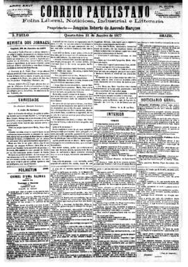 Correio paulistano [jornal], [s/n]. São Paulo-SP, 31 jan. 1877.