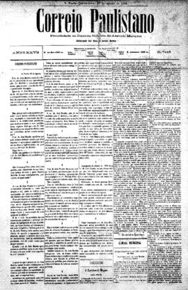 Correio paulistano [jornal], [s/n]. São Paulo-SP, 25 ago. 1881.