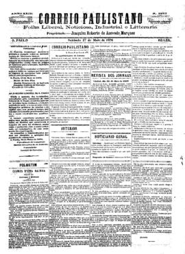 Correio paulistano [jornal], [s/n]. São Paulo-SP, 27 mai. 1876.