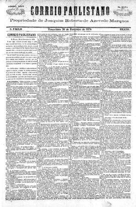 Correio paulistano [jornal], [s/n]. São Paulo-SP, 26 fev. 1878.