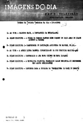 TV Tupi [emissora]. Revista Feminina [programa]. Roteiro [televisivo], 15 fev. 1962.