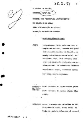 TV Tupi [emissora]. Semana em Revista [programa]. Roteiro [televisivo], 25 fev. 1951 [versão 2].