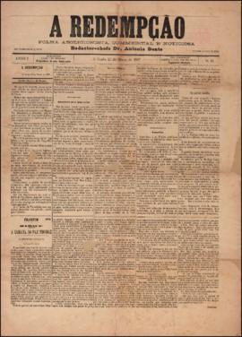 A Redempção [jornal], a. 1, n. 24. São Paulo-SP, 27 mar. 1887.