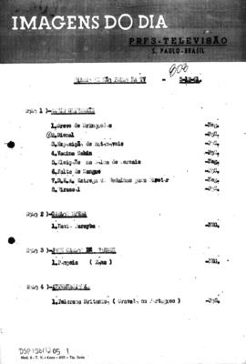 TV Tupi [emissora]. Diário de São Paulo na T.V. [programa]. Roteiro [televisivo], 05 dez. 1961.