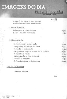 TV Tupi [emissora]. Diário de São Paulo na T.V. [programa]. Roteiro [televisivo], 15 mar. 1960.