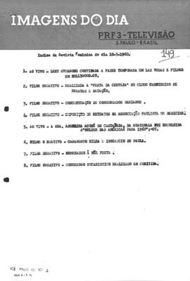 TV Tupi [emissora]. Revista Feminina [programa]. Roteiro [televisivo], 10 mai. 1960.