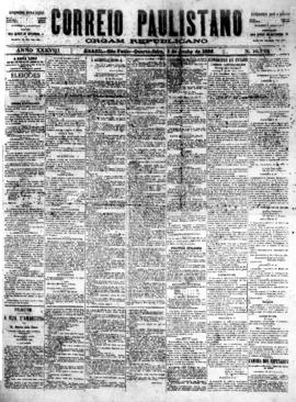 Correio paulistano [jornal], [s/n]. São Paulo-SP, 01 jun. 1892.