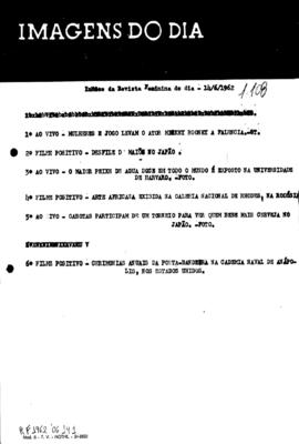 TV Tupi [emissora]. Revista Feminina [programa]. Roteiro [televisivo], 14 jun. 1962.