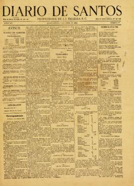 Diario de Santos [jornal], a. 14, n. 77. Santos-SP, 07 abr. 1886.