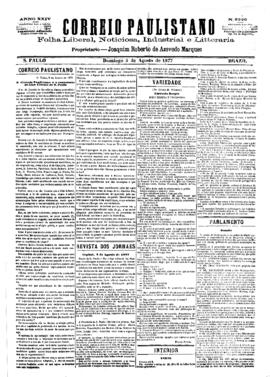 Correio paulistano [jornal], [s/n]. São Paulo-SP, 05 ago. 1877.