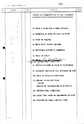 TV Tupi [emissora]. Ultra Notícias [programa]. Roteiro [televisivo], 21 dez. 1965.