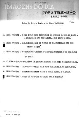 TV Tupi [emissora]. Revista Feminina [programa]. Roteiro [televisivo], 18 nov. 1963.