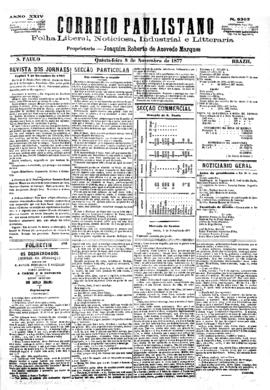 Correio paulistano [jornal], [s/n]. São Paulo-SP, 08 nov. 1877.