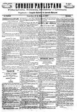 Correio paulistano [jornal], [s/n]. São Paulo-SP, 18 mai. 1877.