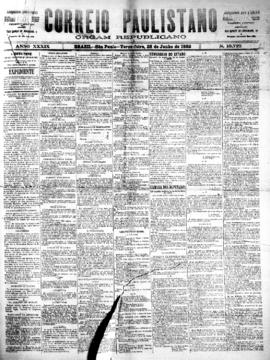 Correio paulistano [jornal], [s/n]. São Paulo-SP, 28 jun. 1892.