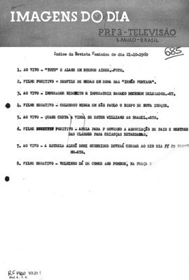 TV Tupi [emissora]. Revista Feminina [programa]. Roteiro [televisivo], 21 out. 1960.