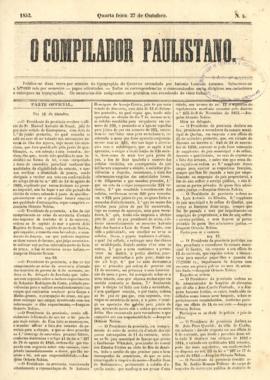 O Compilador paulistano [jornal], n. 04. São Paulo-SP, 27 out. 1852.