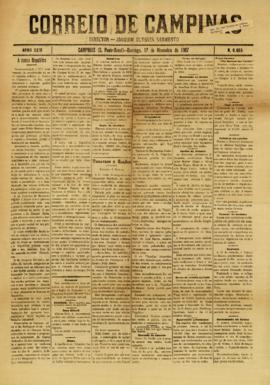 Correio de Campinas [jornal], a. 23, n. 6668. Campinas-SP, 17 nov. 1907.