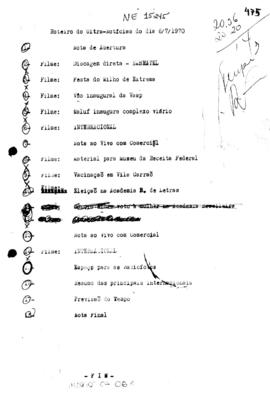 TV Tupi [emissora]. Ultra Notícias [programa]. Roteiro [televisivo], 06 jul. 1970.