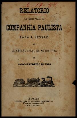 Relatório…, [nº 017], 2º sem. 1877. Criador(a): Companhia Paulista de Estradas de Ferro. São Paul...