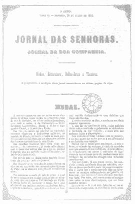 O Jornal das senhoras [jornal], a. 3, t. 6, [s/n]. Rio de Janeiro-RJ, 30 jul. 1854.