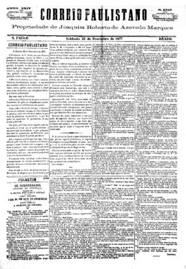 Correio paulistano [jornal], [s/n]. São Paulo-SP, 22 dez. 1877.