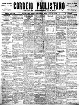 Correio paulistano [jornal], [s/n]. São Paulo-SP, 04 ago. 1892.
