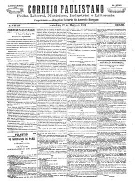 Correio paulistano [jornal], [s/n]. São Paulo-SP, 17 mar. 1876.