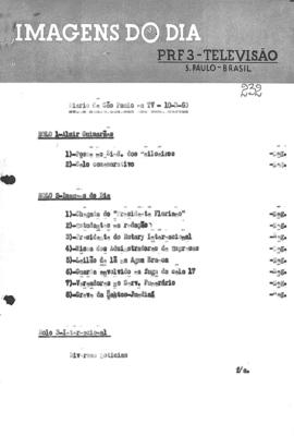 TV Tupi [emissora]. Diário de São Paulo na T.V. [programa]. Roteiro [televisivo], 10 mar. 1960.