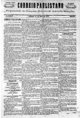 Correio paulistano [jornal], [s/n]. São Paulo-SP, 11 mai. 1878.