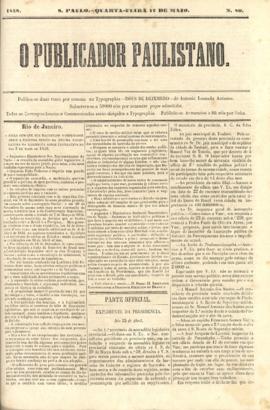 O Publicador paulistano [jornal], n. 80. São Paulo-SP, 12 mai. 1858.
