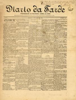 Diario da tarde [jornal], a. 1, n. 187. Santos-SP, 21 jun. 1889.