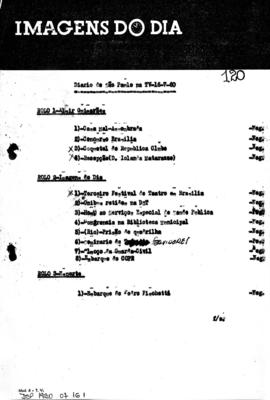 TV Tupi [emissora]. Diário de São Paulo na T.V. [programa]. Roteiro [televisivo], 16 jul. 1960.