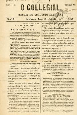 O Collegial [jornal], a. 2, n. 16. Santos-SP, mar./abr. 1887.