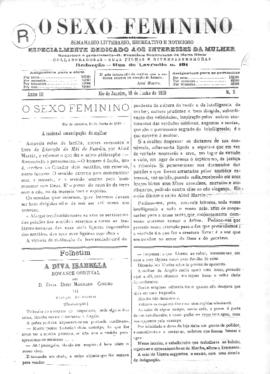 O Sexo feminino [jornal], a. 3, n. 3. Campanha-MG, 16 jun. 1889.