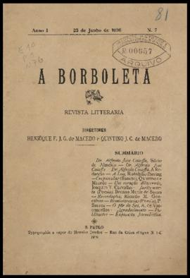 A Borboleta [jornal], a. 1, n. 7. São Paulo-SP, 25 jun. 1898.