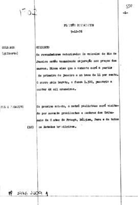 TV Tupi [emissora]. Plantão Permanente [programa]. Roteiro [televisivo], 09 dez. 1976.
