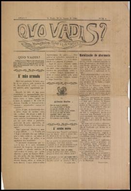 Quo vadis [jornal], a. 1, n. 4. São Paulo-SP, 20 ago. 1904.