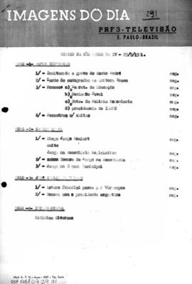 TV Tupi [emissora]. Diário de São Paulo na T.V. [programa]. Roteiro [televisivo], 29 set. 1961.