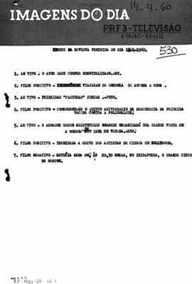 TV Tupi [emissora]. Revista Feminina [programa]. Roteiro [televisivo], 14 abr. 1960.