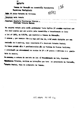 TV Tupi [emissora]. Dossiê subsidiário [programa não identificado], 10 out. 1979.