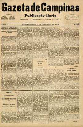 Gazeta de Campinas [jornal], a. 10, n. 1811. Campinas-SP, 31 dez. 1879.