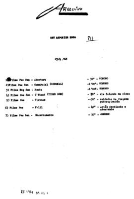 TV Tupi [emissora]. Repórter Esso [programa]. Roteiro [televisivo], 23 abr. 1968.