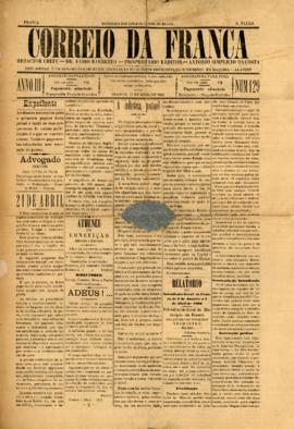 Correio da Franca [jornal], a. 3, n. 129. Franca-SP, 25 abr. 1896.